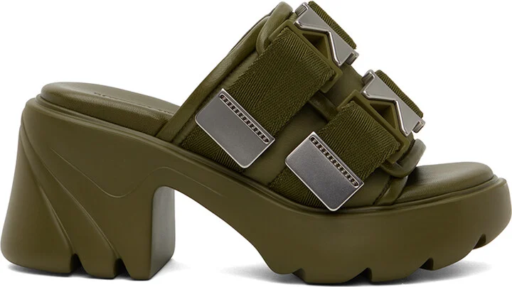 Bottega Veneta Khaki Flash Clogs