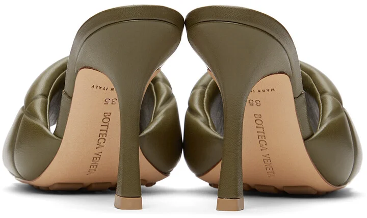 Bottega Veneta Khaki Lido Heeled Sandals - Image 2
