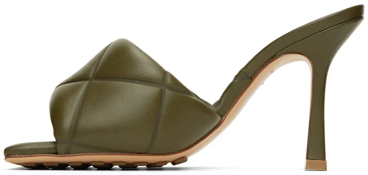 Bottega Veneta Khaki Lido Heeled Sandals - Image 3