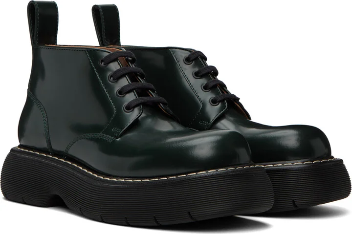 Bottega Veneta Khaki Swell Lace-Up Boots - Image 4