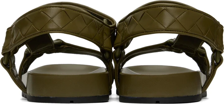 Bottega Veneta Khaki Trip Sandals - Image 2
