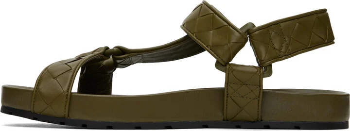 Bottega Veneta Khaki Trip Sandals - Image 3