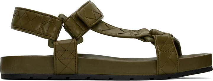 Bottega Veneta Khaki Trip Sandals