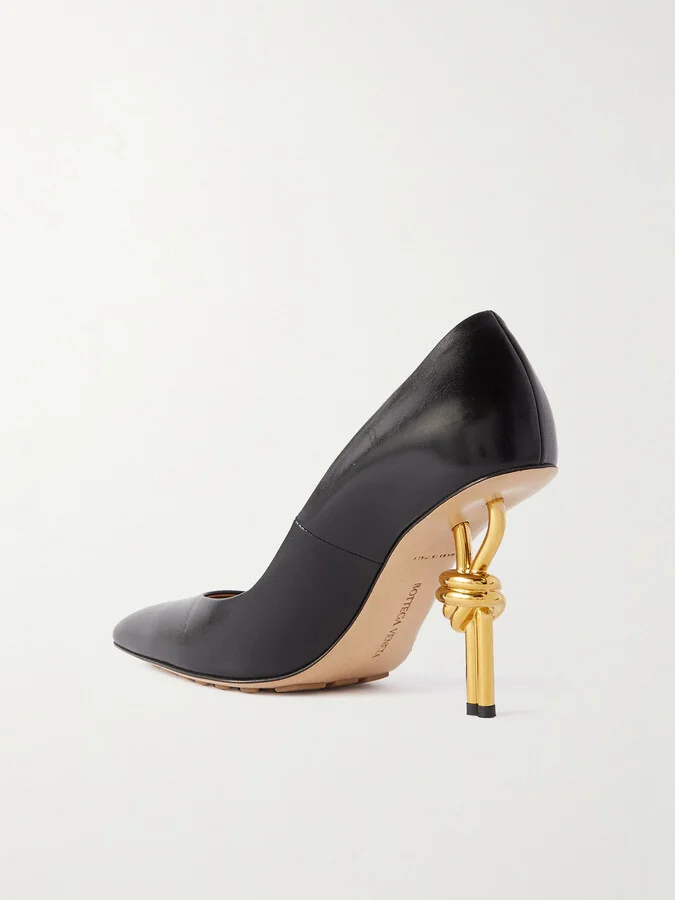 Bottega Veneta - Knot Glossed-leather Pumps - Black - Image 3