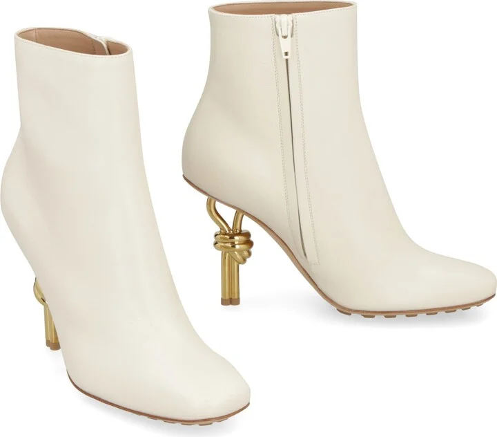 Bottega Veneta Knot Leather Ankle Boots - Image 3