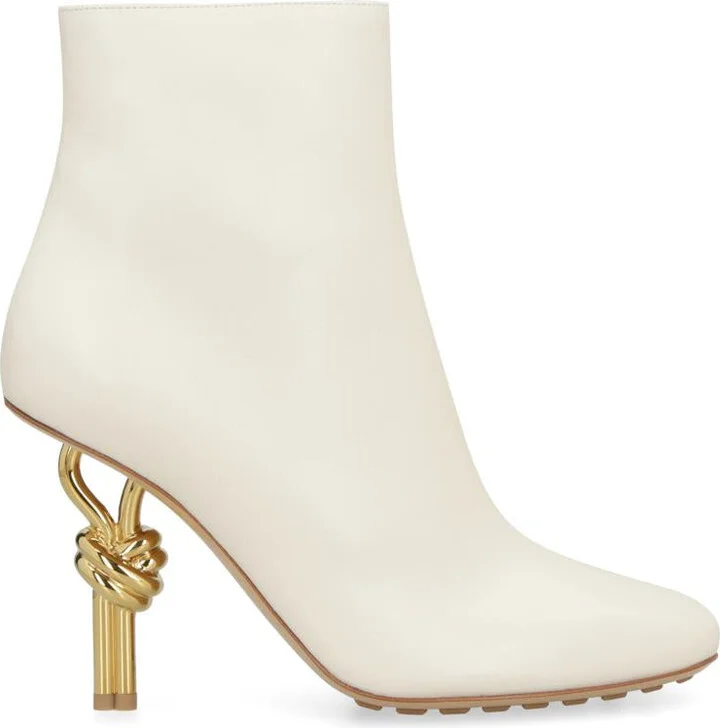 Bottega Veneta Knot Leather Ankle Boots