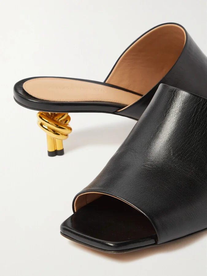 Bottega Veneta - Knot Leather Mules - Black - Image 4
