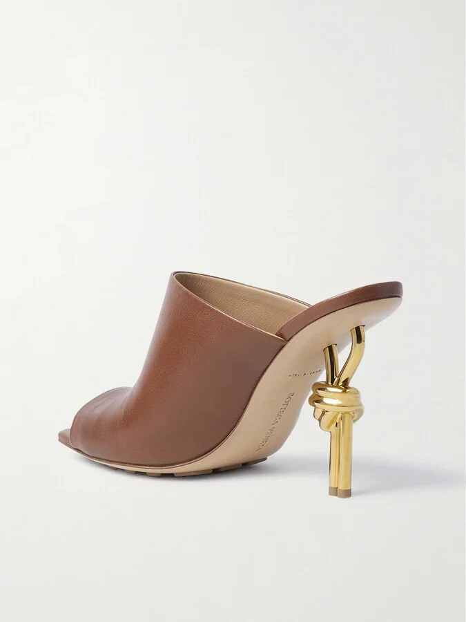 Bottega Veneta - Knot Leather Mules - Brown - Image 3