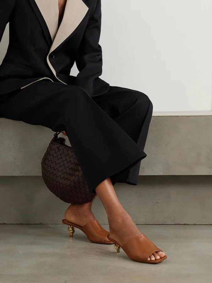 Bottega Veneta - Knot Leather Mules - Brown - Image 2