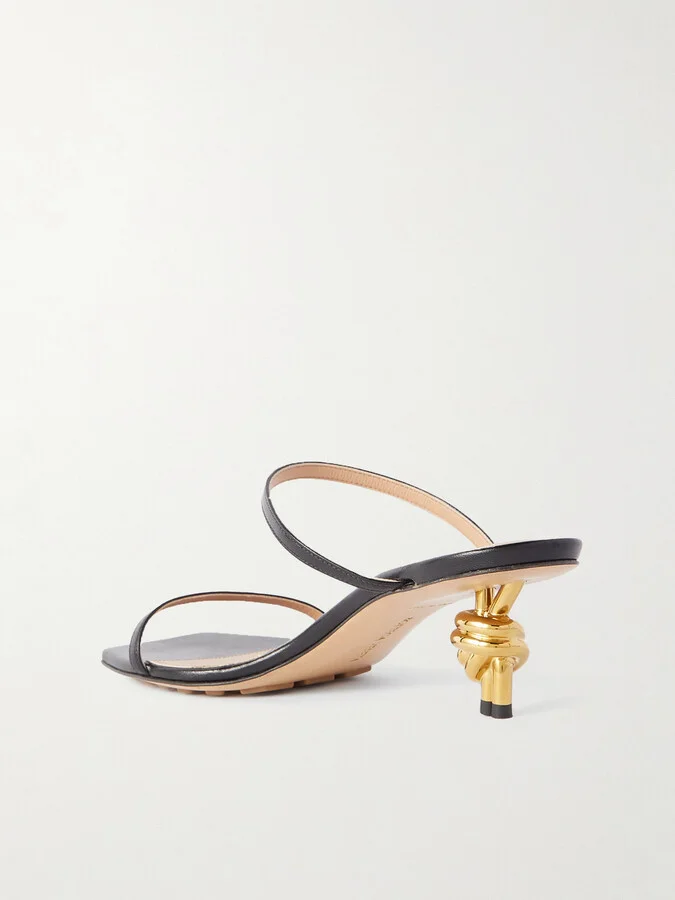 Bottega Veneta - Knot Leather Sandals - Black - Image 3