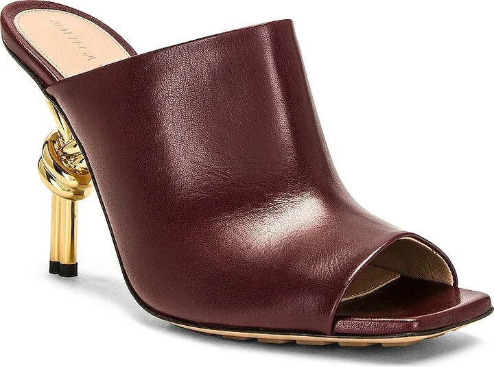 Bottega Veneta Knot Mule Sandal in Burgundy - Image 2