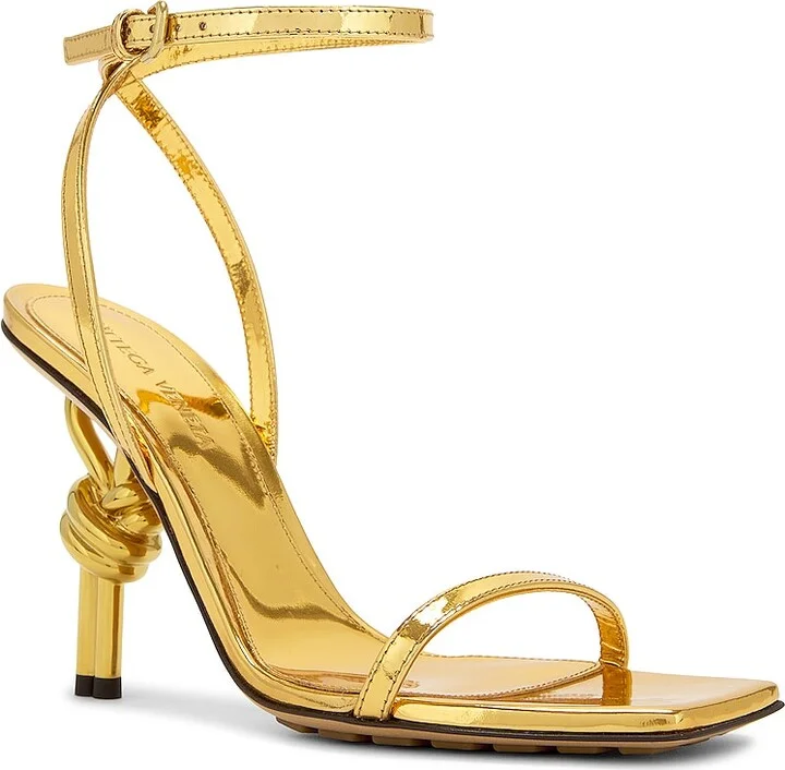 Bottega Veneta Knot Sandal in Metallic Gold - Image 2