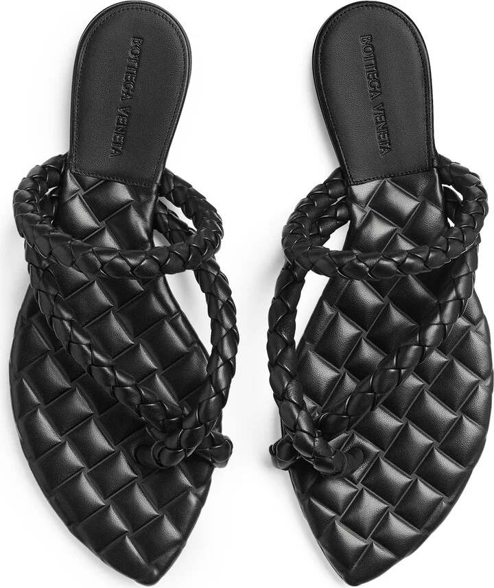 Bottega Veneta Lambskin Leaf Flat Sandals - Image 4