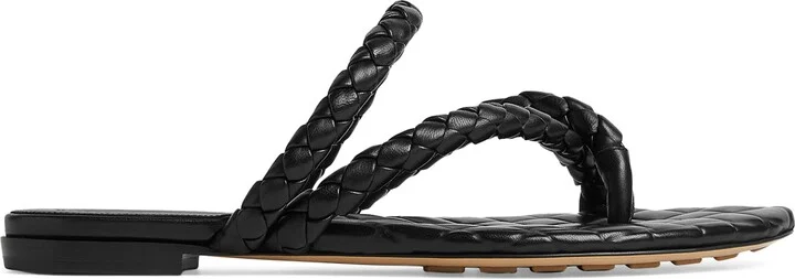 Bottega Veneta Lambskin Leaf Flat Sandals