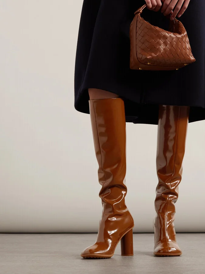 Bottega Veneta - Latex Knee Boots - Brown - Image 2