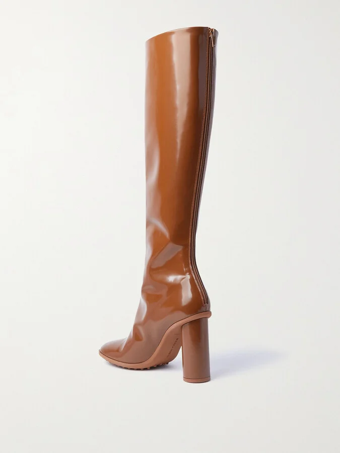 Bottega Veneta - Latex Knee Boots - Brown - Image 3