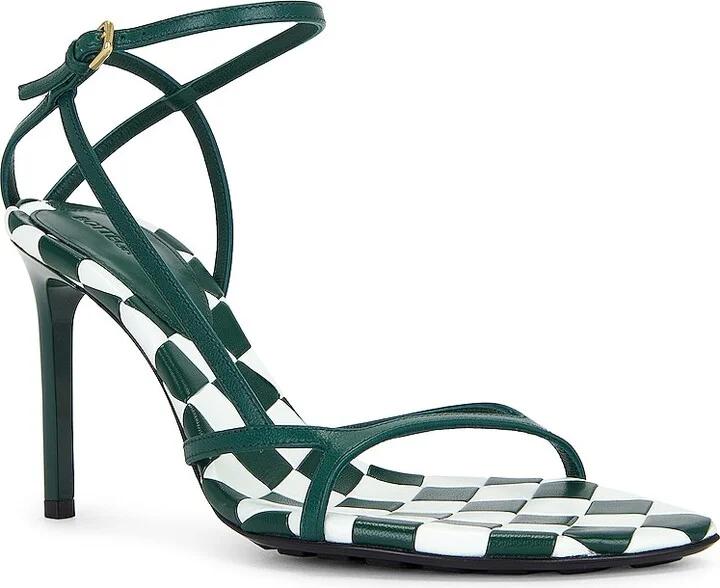 Bottega Veneta Leaf Ankle Strap Sandal in Dark Green - Image 2