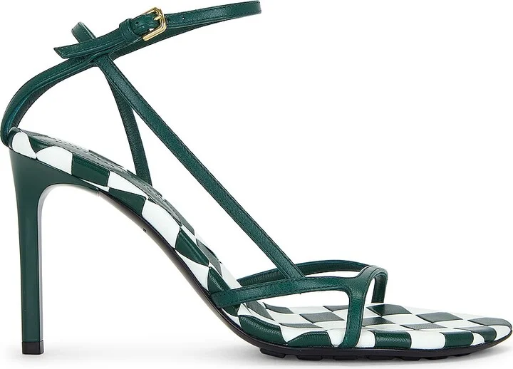 Bottega Veneta Leaf Ankle Strap Sandal in Dark Green