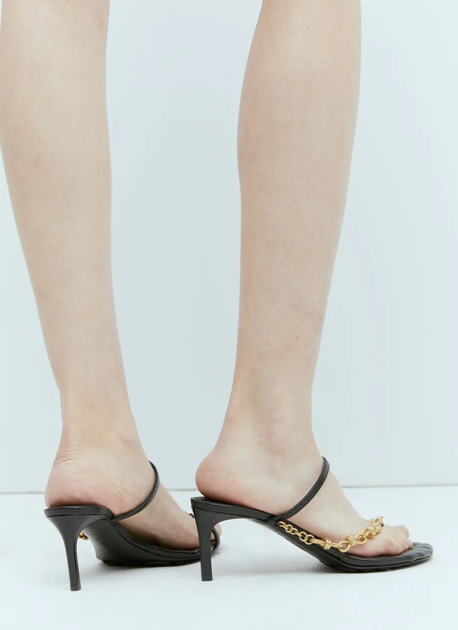 Bottega Veneta Leaf Heeled Sandals - Woman Heels Black Eu - 38 - Image 4