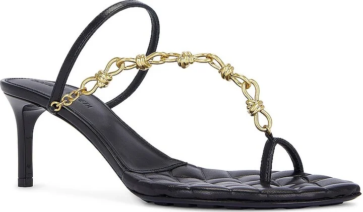 Bottega Veneta Leaf Sandal in Black - Image 2