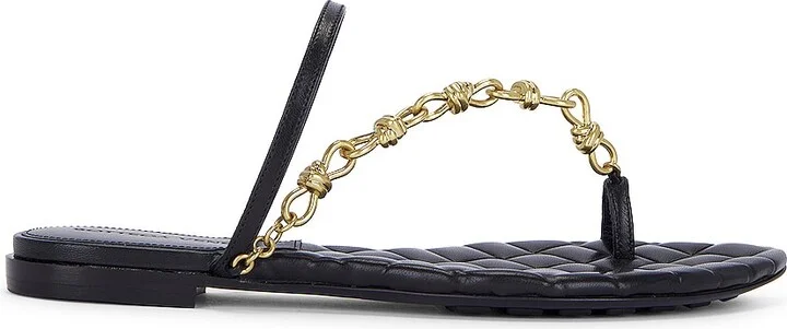 Bottega Veneta Leaf Sandal in Black