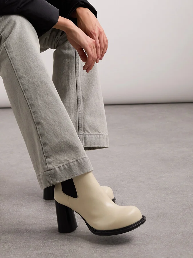 Bottega Veneta - Leather Ankle Boots - Off-white - Image 2