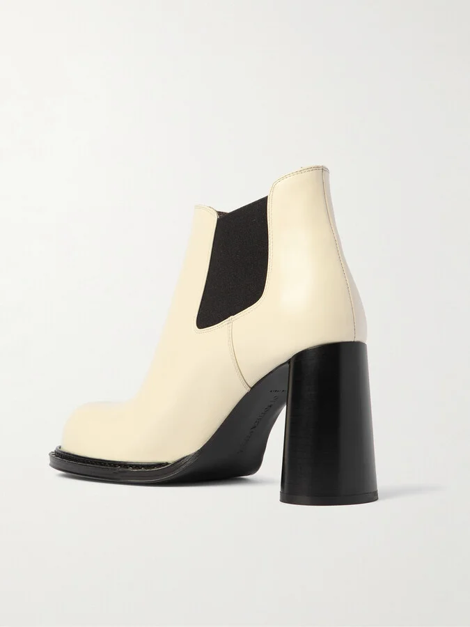 Bottega Veneta - Leather Ankle Boots - Off-white - Image 3