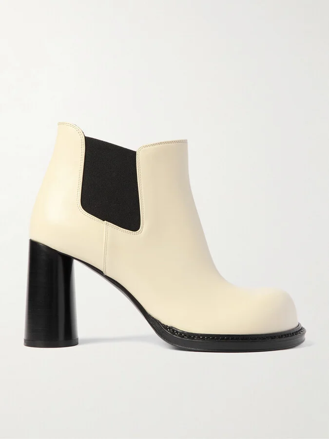 Bottega Veneta - Leather Ankle Boots - Off-white