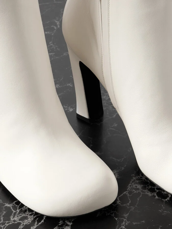 Bottega Veneta - Leather Ankle Boots - White - Image 4