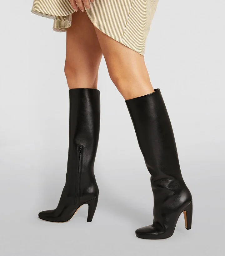 Bottega Veneta Leather Canalazzo Knee-High Boots 100 - Image 2