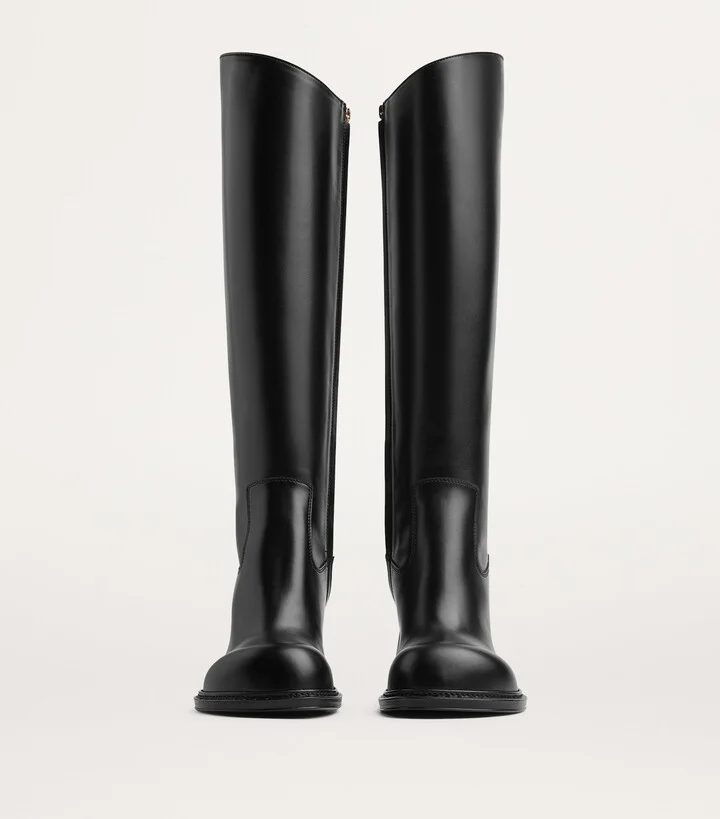 Bottega Veneta Leather Cliff Knee-High Boots 80 - Image 4