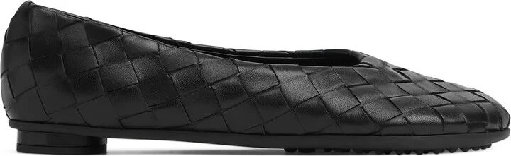 Bottega Veneta Leather Intrecciato Ballet Flats