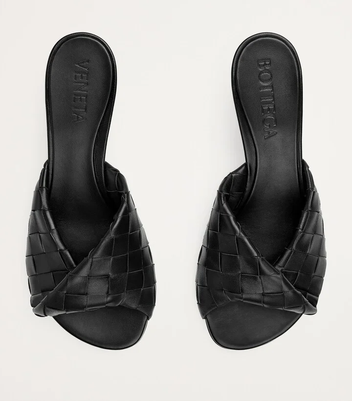 Bottega Veneta Leather Intrecciato Blink Mules 50 - Image 3
