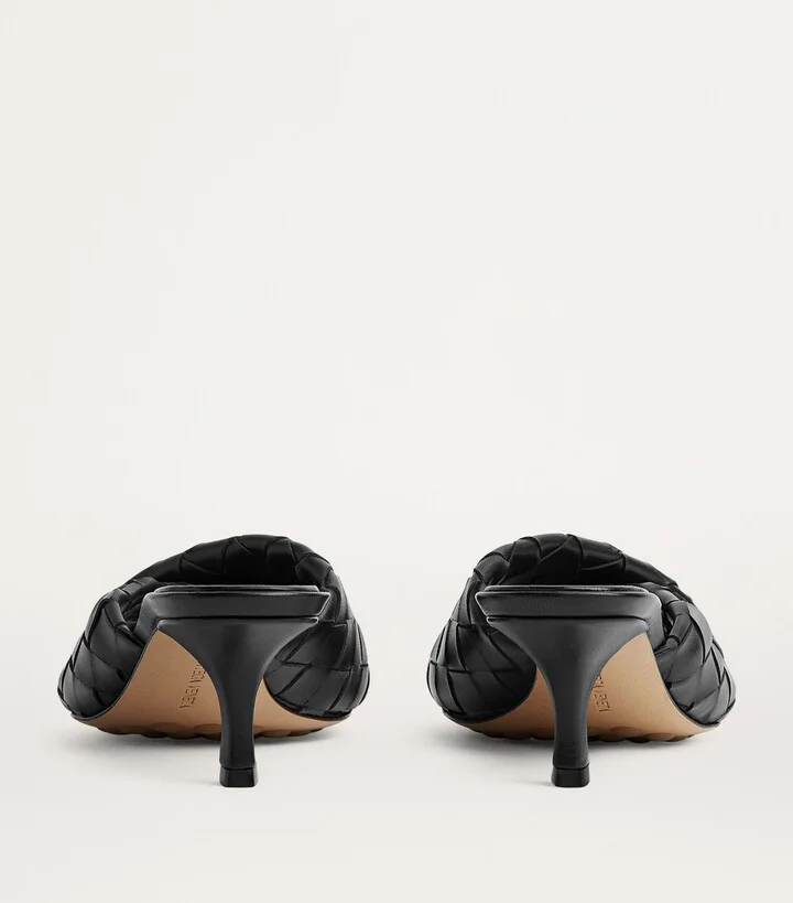 Bottega Veneta Leather Intrecciato Blink Mules 50 - Image 4