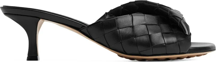 Bottega Veneta Leather Intrecciato Blink Mules 50