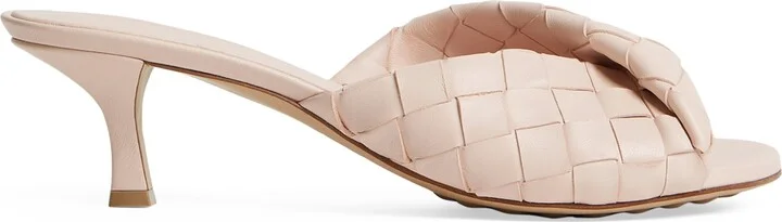 Bottega Veneta Leather Intrecciato Blink Mules 50