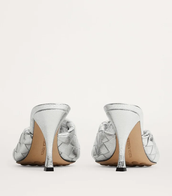 Bottega Veneta Leather Intrecciato Blink Mules 80 - Image 3