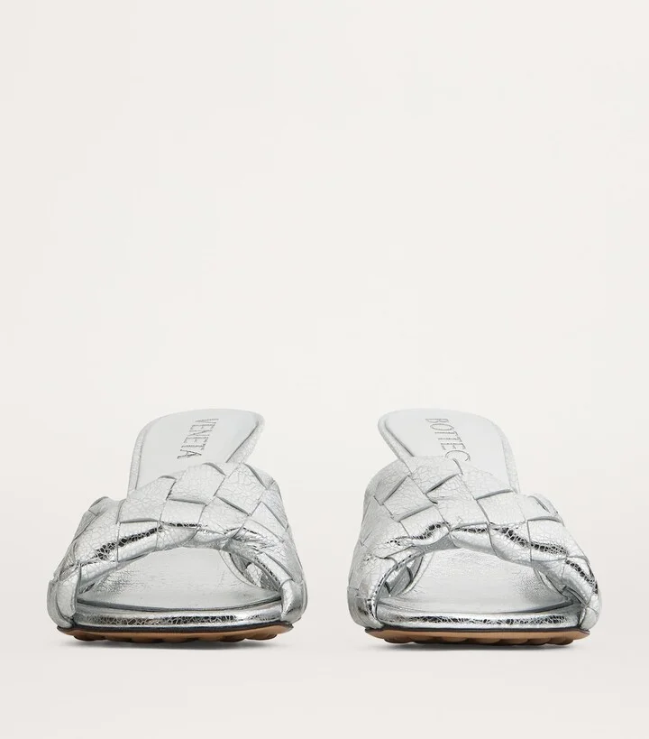 Bottega Veneta Leather Intrecciato Blink Mules 80 - Image 4
