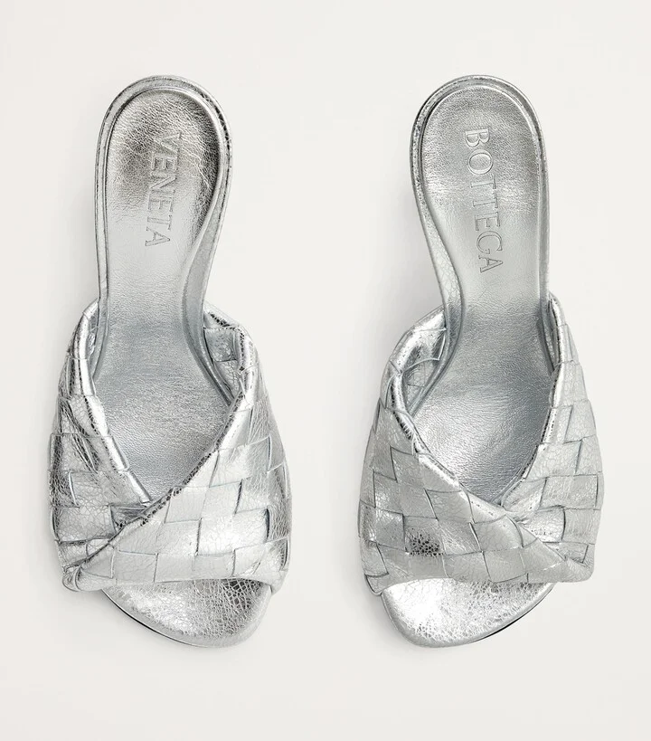 Bottega Veneta Leather Intrecciato Blink Mules 80 - Image 5