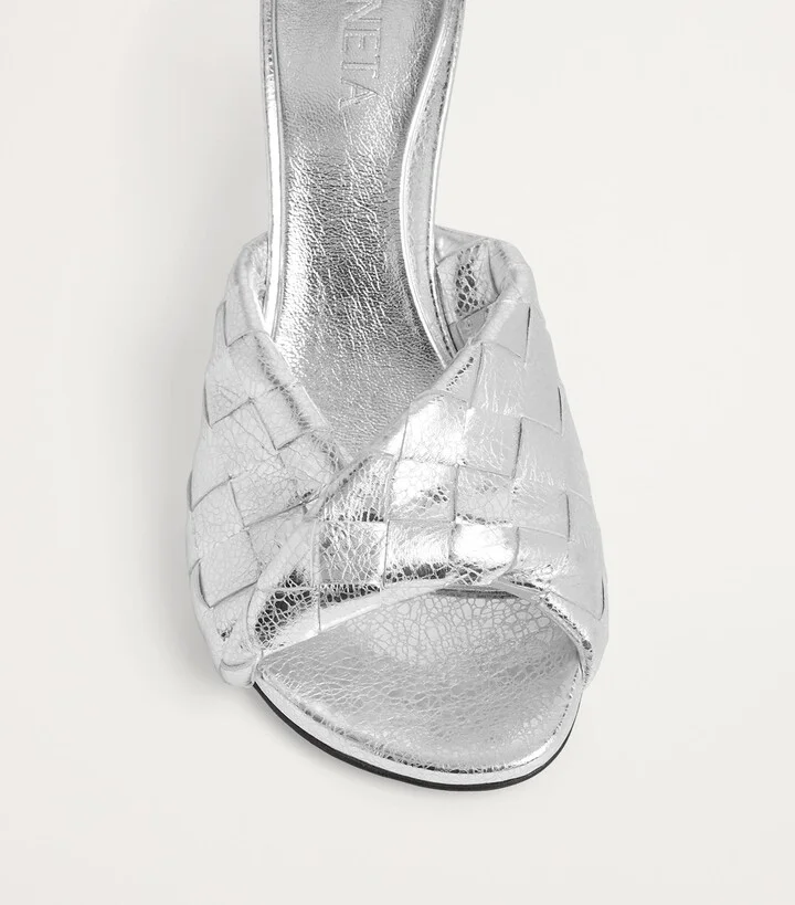 Bottega Veneta Leather Intrecciato Blink Mules 80 - Image 6
