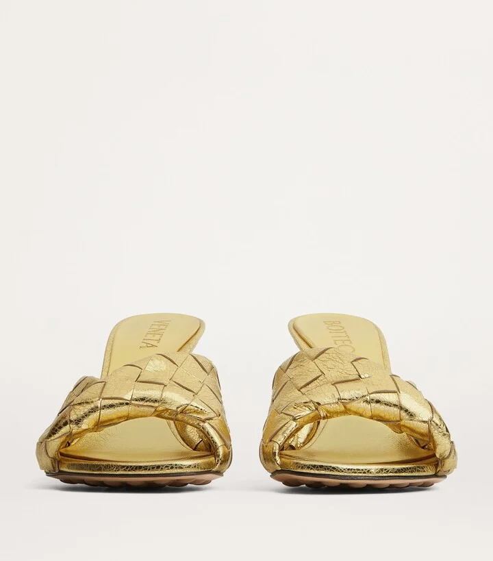 Bottega Veneta Leather Intrecciato Blink Mules 80 - Image 4