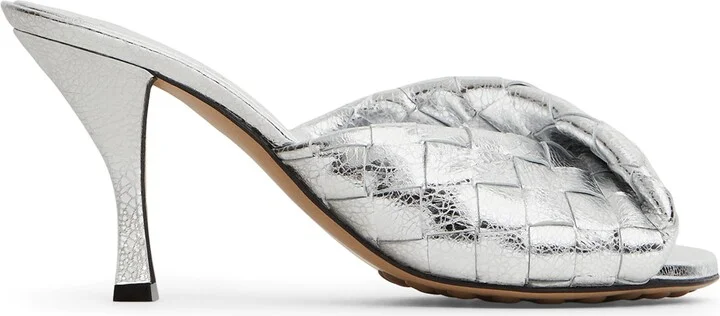 Bottega Veneta Leather Intrecciato Blink Mules 80
