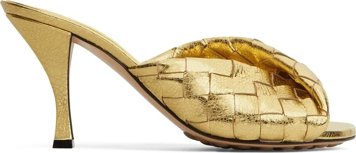 Bottega Veneta Leather Intrecciato Blink Mules 80