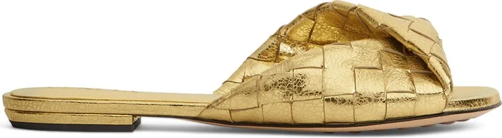 Bottega Veneta Leather Intrecciato Blink Mules
