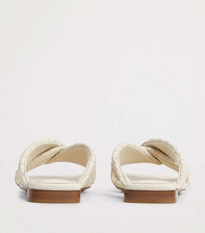 Bottega Veneta Leather Intrecciato Riva Flat Mules - Image 4