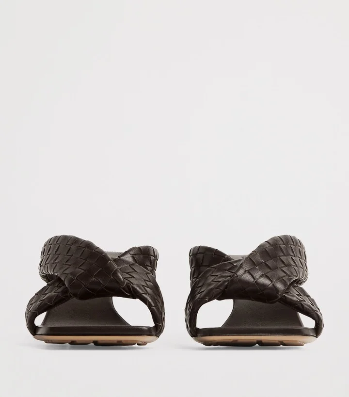 Bottega Veneta Leather Intrecciato Riva Mules 50 - Image 3