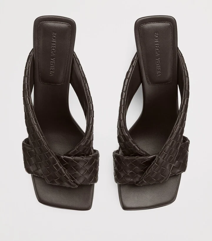 Bottega Veneta Leather Intrecciato Riva Mules 50 - Image 5
