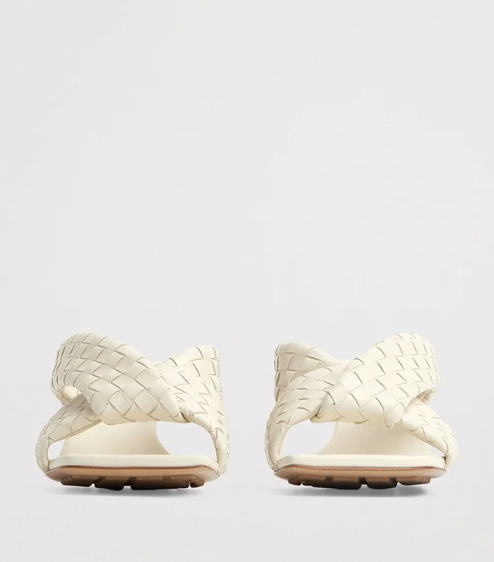 Bottega Veneta Leather Intrecciato Riva Mules 50 - Image 3
