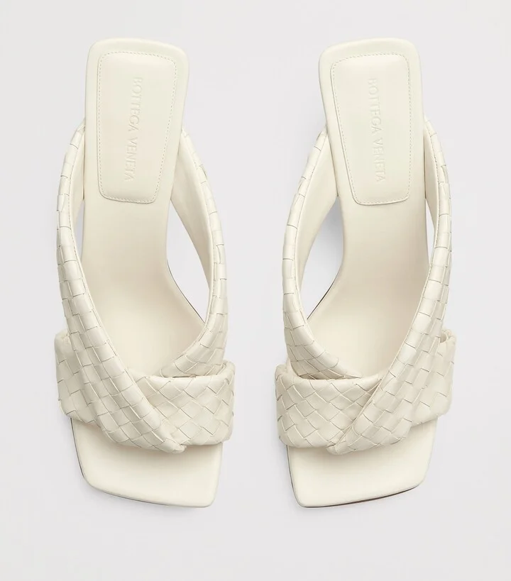 Bottega Veneta Leather Intrecciato Riva Mules 50 - Image 6