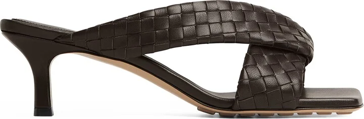 Bottega Veneta Leather Intrecciato Riva Mules 50